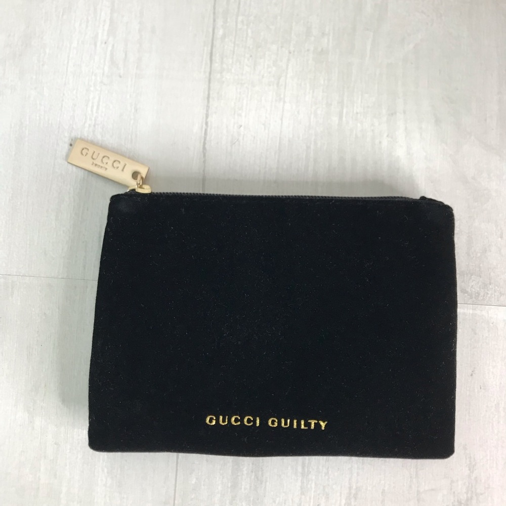 Gucci Guilty Black Velvet Zipper Make Up , Jewelry Pouch